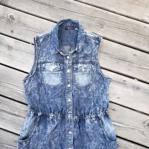 Dex | Acid Wash Chambray Shirt Dress